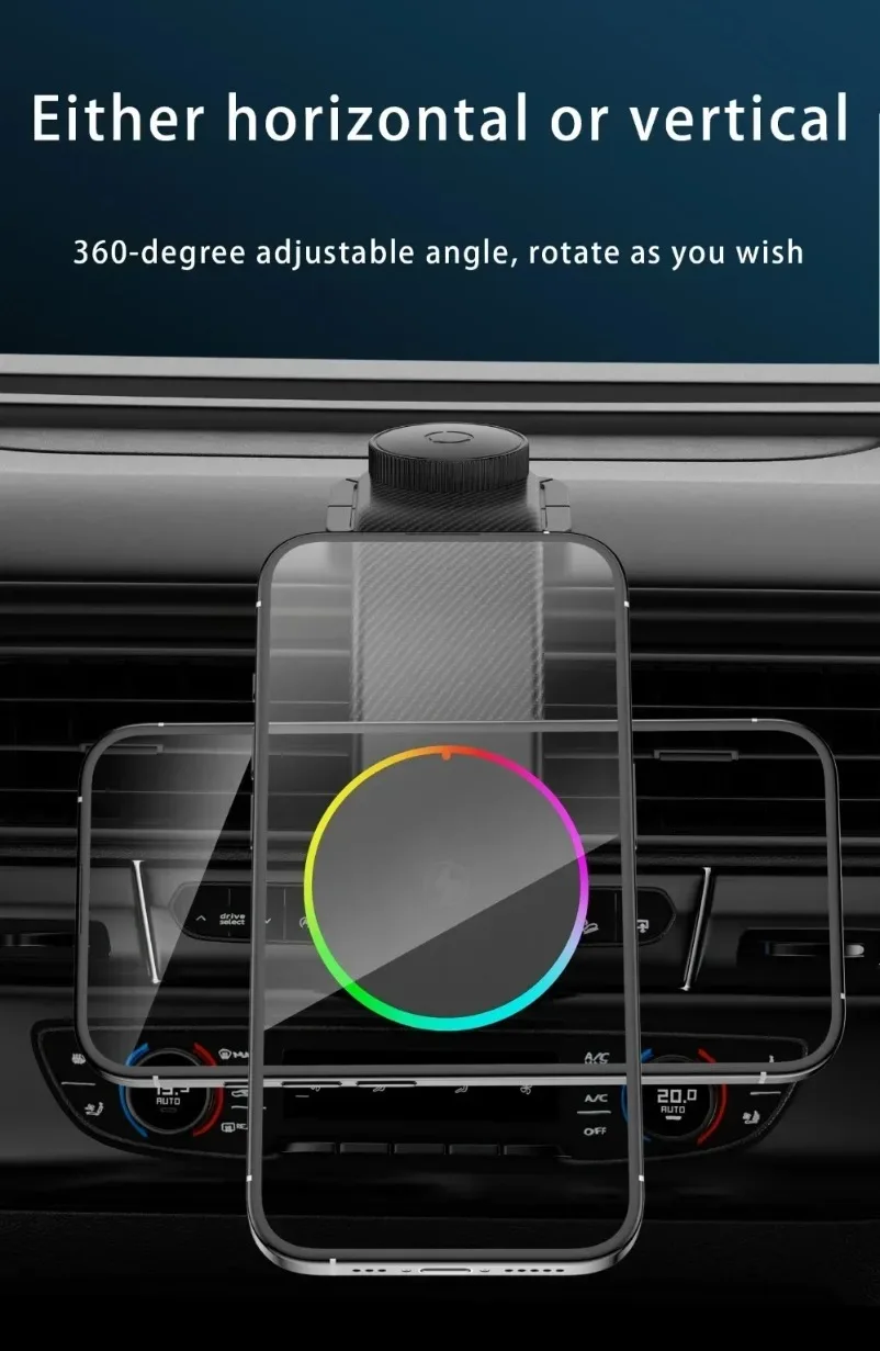 Dashboard Self-adhesive Car Magnetic 15W Wireless Charger Phone Holder Stand For iPhone 17 Samsung Xiaomi Fast Charging Station