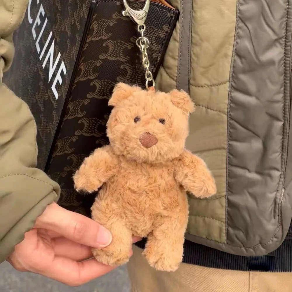 Barcelona Bear Plush Toy Keychain Mini Cute Stuffed Bear Doll Pendant Gift for Girlfriend