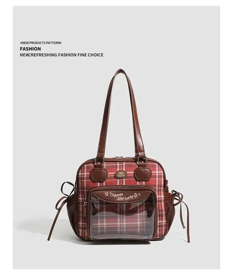 Y2K New Japanese Harajuku Ita Bag Large Capacity Shoulder Bag Cute Girl Transparent Bag DIY Badge Display Fashion Crossbody Bags