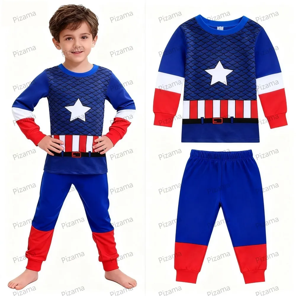 100 Cotton Boys Pajamas Super Hero Kids Pyjamas Children Sleepwear Toddler Baby Nightwear Pijamas Homewear