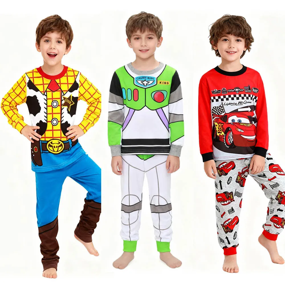 100 Cotton Boys Pajamas Super Hero Kids Pyjamas Children Sleepwear Toddler Baby Nightwear Pijamas Homewear