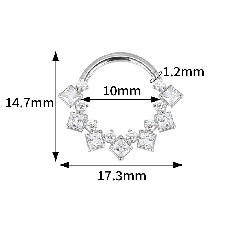 ASTM F136 Titanium Nose Rings PIERC Butterfly/heart/Marquise CZ Ring Hoop EAR Hinged Clicker Earring Labret Tragus Body Piercing