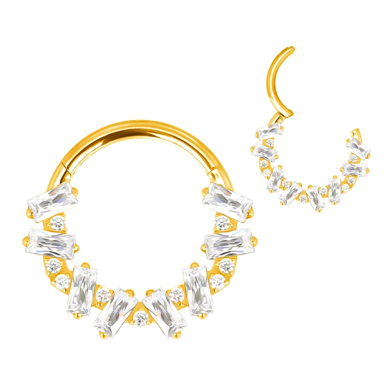 ASTM F136 Titanium Nose Rings PIERC Butterfly/heart/Marquise CZ Ring Hoop EAR Hinged Clicker Earring Labret Tragus Body Piercing