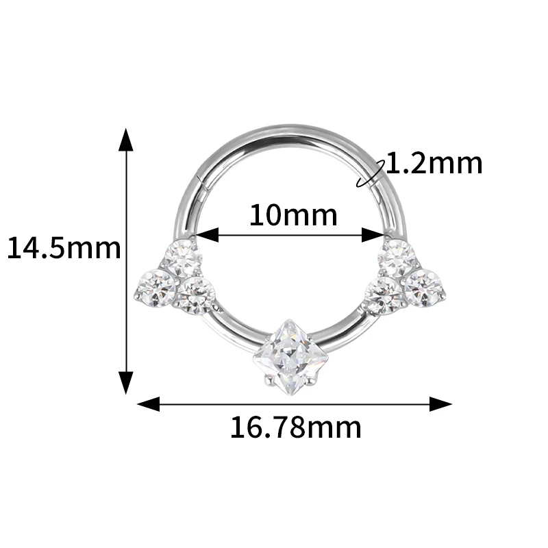 ASTM F136 Titanium Nose Rings PIERC Butterfly/heart/Marquise CZ Ring Hoop EAR Hinged Clicker Earring Labret Tragus Body Piercing