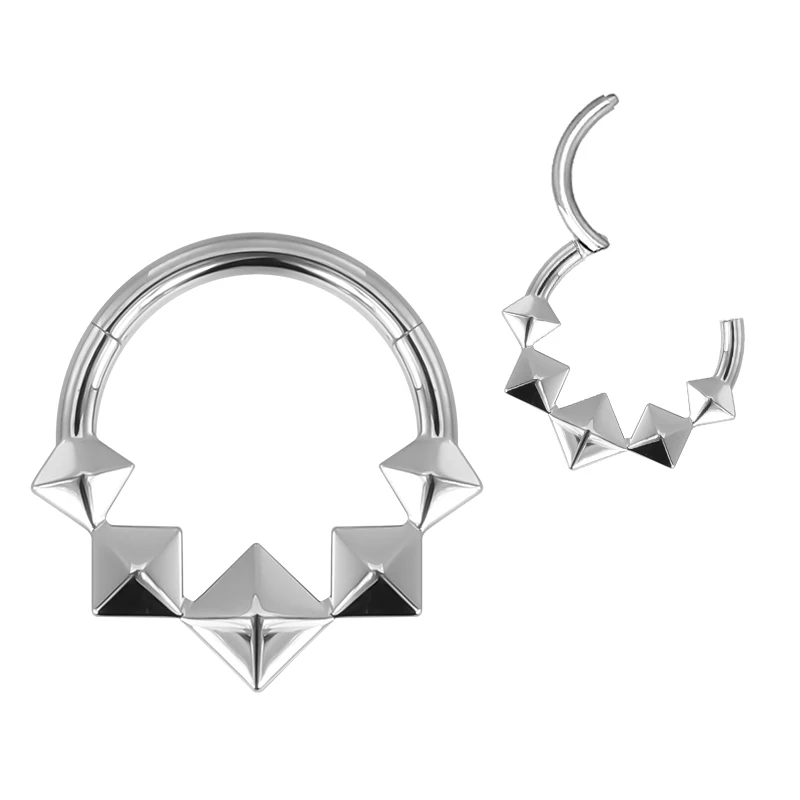 ASTM F136 Titanium Nose Rings PIERC Butterfly/heart/Marquise CZ Ring Hoop EAR Hinged Clicker Earring Labret Tragus Body Piercing