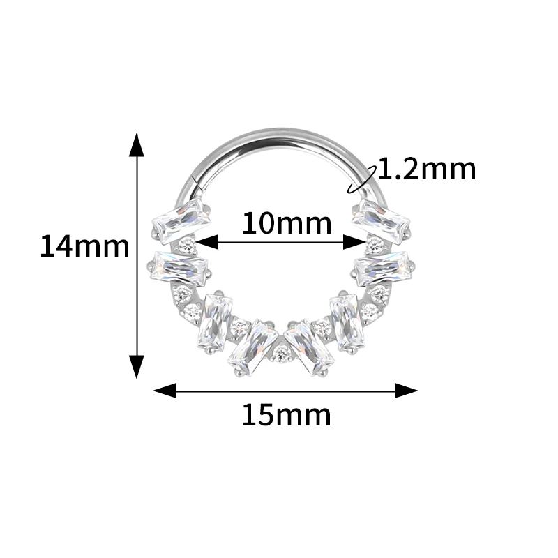 ASTM F136 Titanium Nose Rings PIERC Butterfly/heart/Marquise CZ Ring Hoop EAR Hinged Clicker Earring Labret Tragus Body Piercing