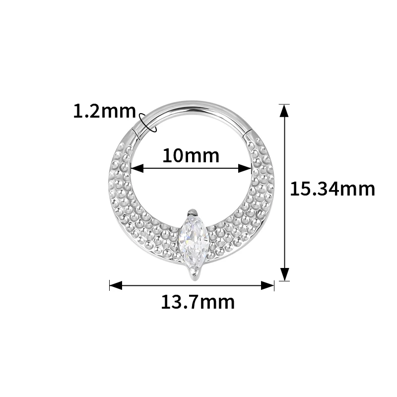 ASTM F136 Titanium Nose Rings PIERC Butterfly/heart/Marquise CZ Ring Hoop EAR Hinged Clicker Earring Labret Tragus Body Piercing