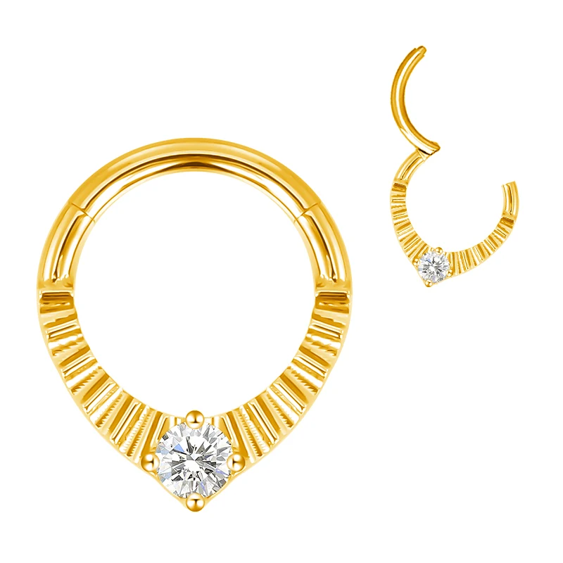 ASTM F136 Titanium Nose Rings PIERC Butterfly/heart/Marquise CZ Ring Hoop EAR Hinged Clicker Earring Labret Tragus Body Piercing