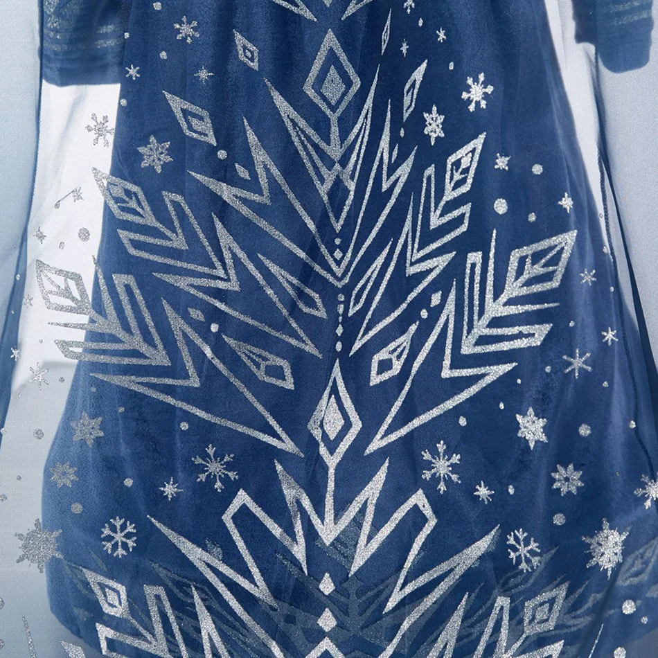 Girls Cosplay Frozen Elsa Princess Dress Children Winter Fill Sleeve Snow Queen Costume Kids Carnival Birthday Party Dresses