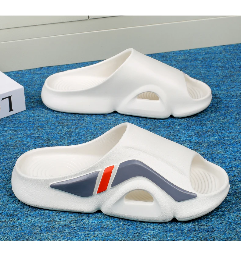 Men's Simple Casual Slip-On Slippers Indoor Anti-Slip Outdoor Lightweight Solid Color Slipper Everyday Sandals
