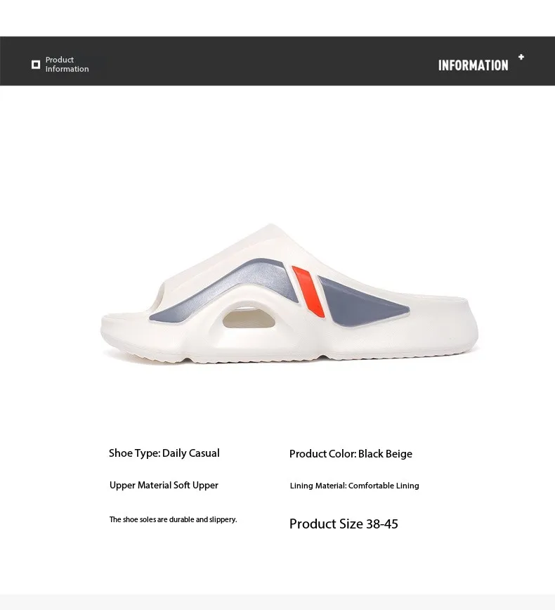 Men's Simple Casual Slip-On Slippers Indoor Anti-Slip Outdoor Lightweight Solid Color Slipper Everyday Sandals