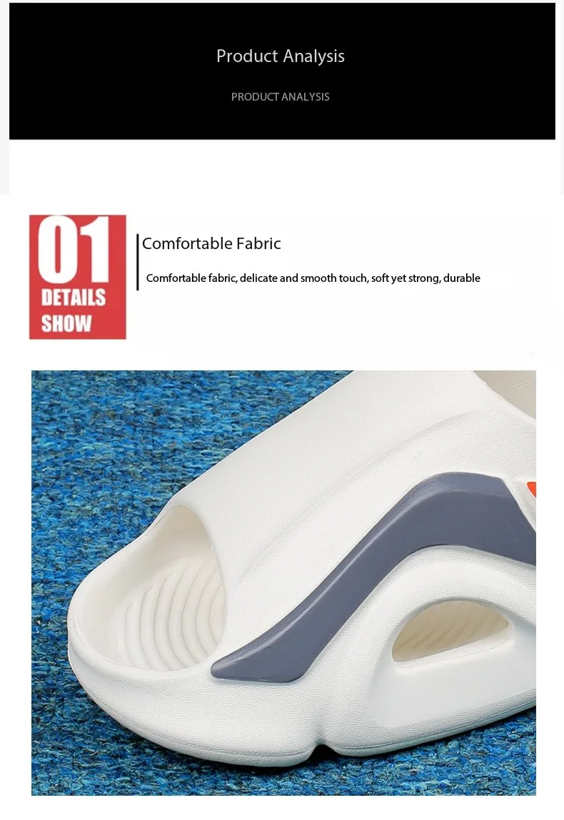 Men's Simple Casual Slip-On Slippers Indoor Anti-Slip Outdoor Lightweight Solid Color Slipper Everyday Sandals