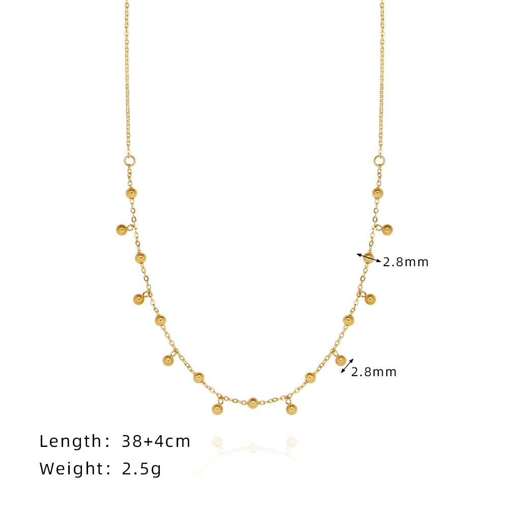 316L Gold Bean Tassel Necklace Waterproof Gold Plated Stainless Steel Choker High Quality Fashion Jewelry Gifts For Ladies