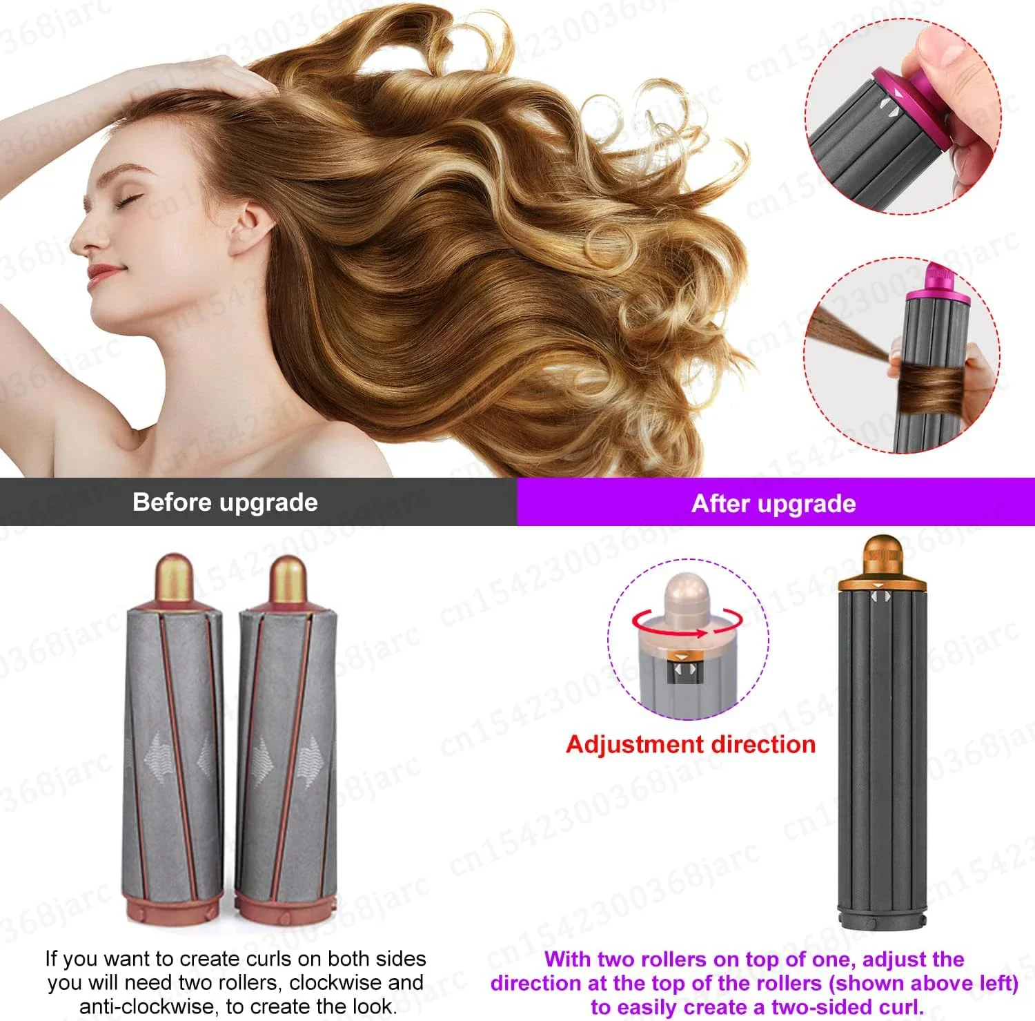 Hair Dryer Automatic Hair Straightener Curling Nozzle For Dyson Supersonic HD16 Nural Accessories Cylinder Comb Diffusion Nozzle