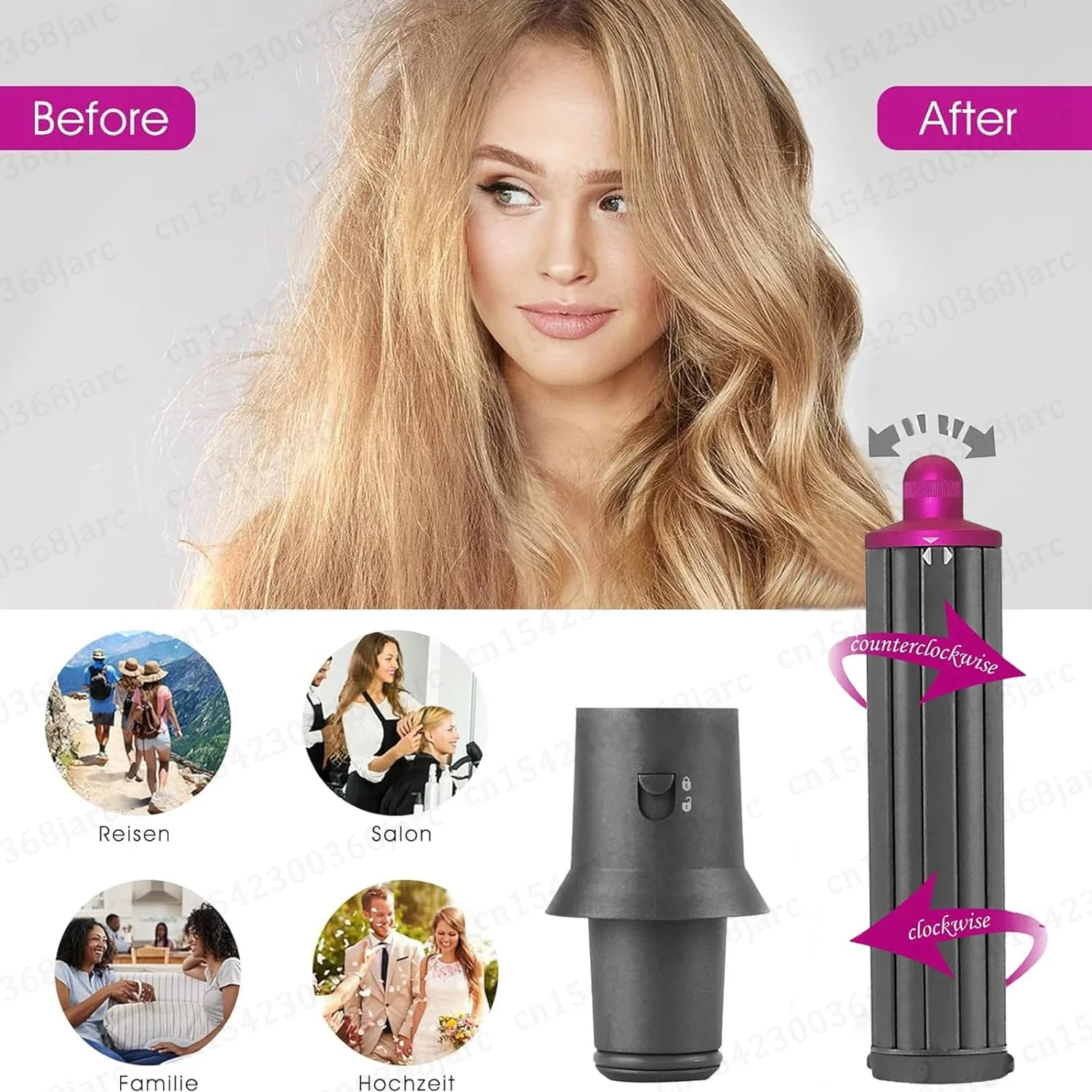 Hair Dryer Automatic Hair Straightener Curling Nozzle For Dyson Supersonic HD16 Nural Accessories Cylinder Comb Diffusion Nozzle