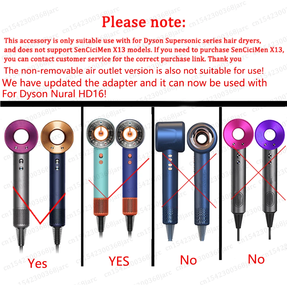 Hair Dryer Automatic Hair Straightener Curling Nozzle For Dyson Supersonic HD16 Nural Accessories Cylinder Comb Diffusion Nozzle