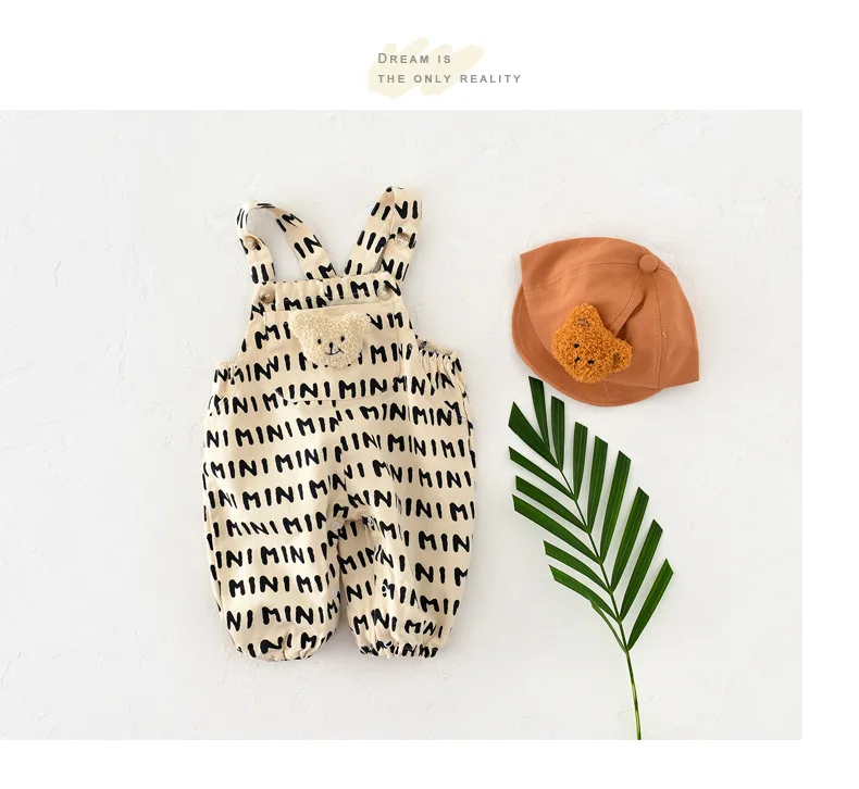 Striped Baby One Piece Rompers 2026 Spring New Infant Baby Overalls Bear Doll Infant Girls Jumpsuits Boys Bottoms Outfit