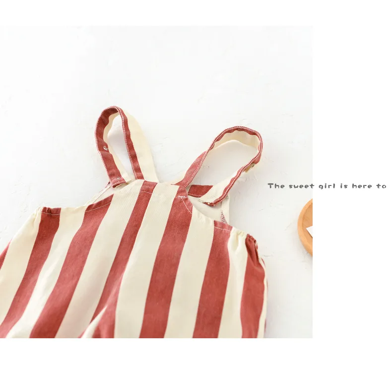 Striped Baby One Piece Rompers 2026 Spring New Infant Baby Overalls Bear Doll Infant Girls Jumpsuits Boys Bottoms Outfit