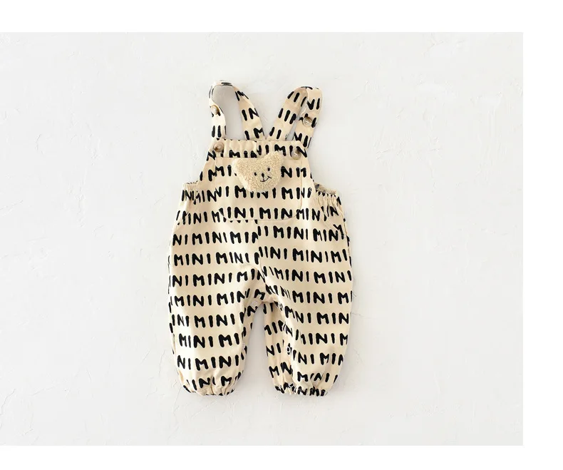 Striped Baby One Piece Rompers 2026 Spring New Infant Baby Overalls Bear Doll Infant Girls Jumpsuits Boys Bottoms Outfit
