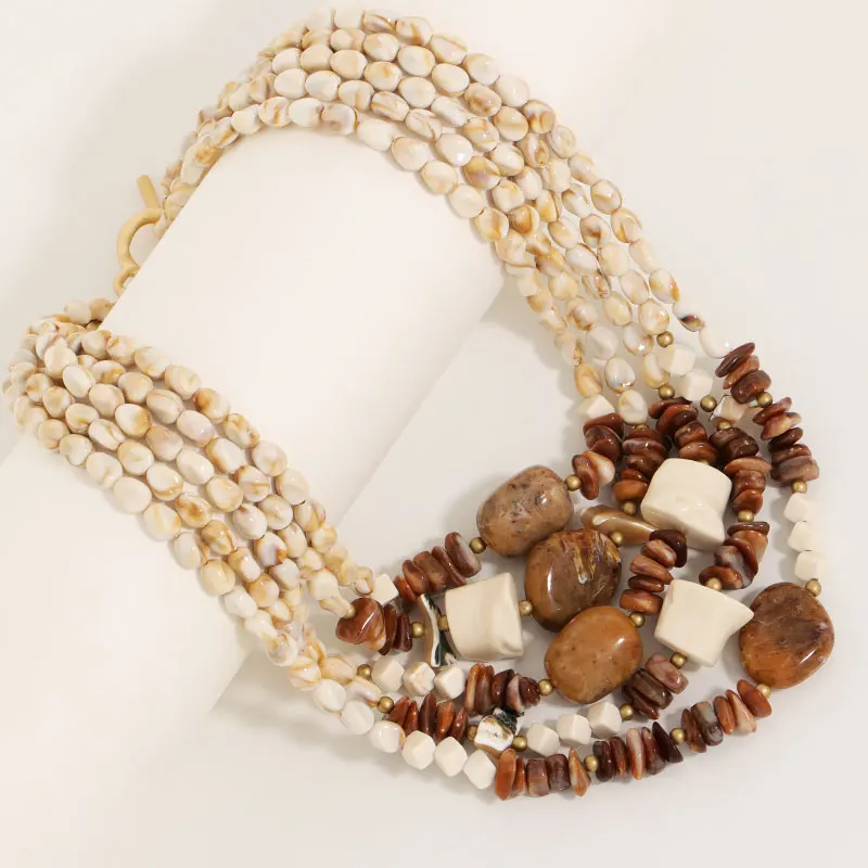 Statement Exaggerated Multi-layer Beads Necklace Handmade for Woman Wedding Party Jewelry
