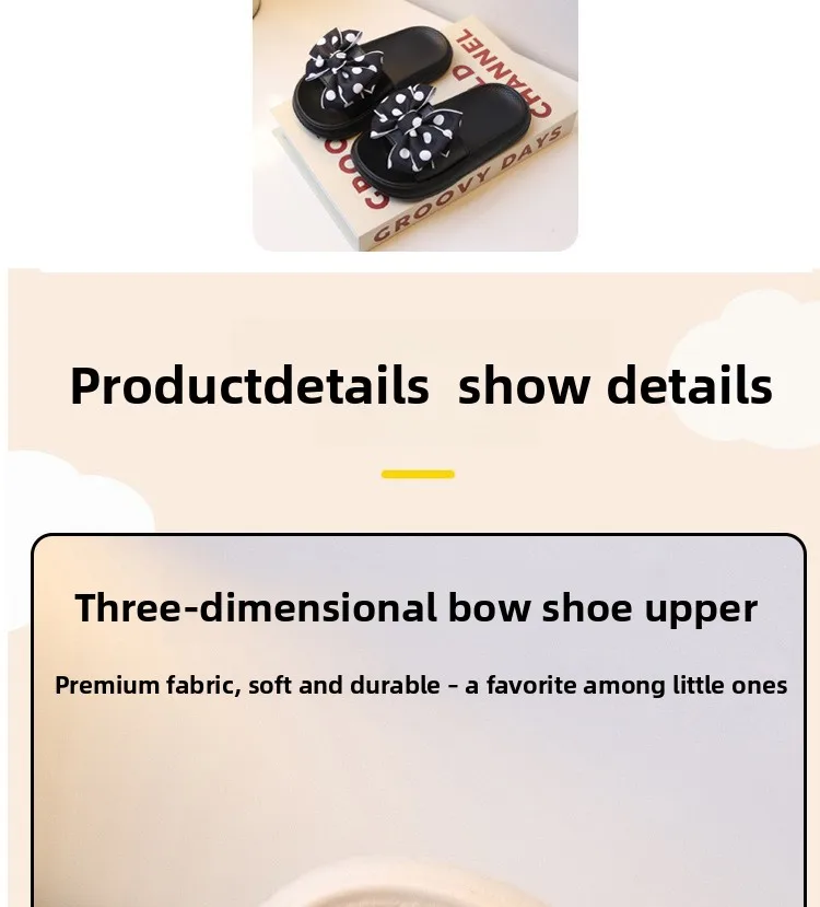 2026Summer Children's Slippers Girls Princess Non-slip Soft Sole Slippers Toddler Girl Shoes Bow Tie Slippers Flip Flops Outdoor