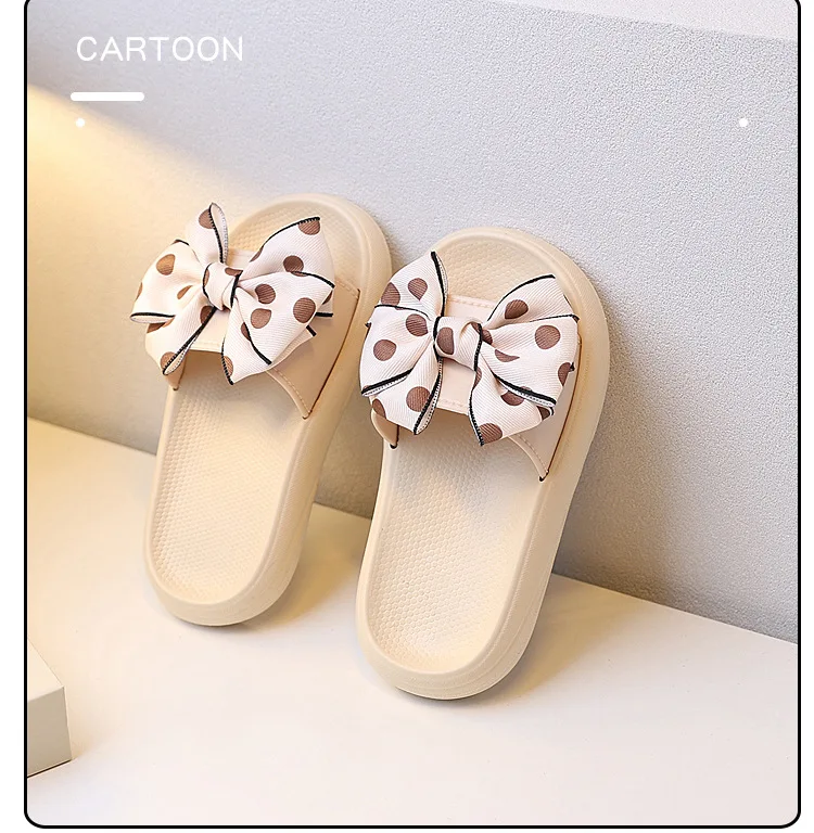 2026Summer Children's Slippers Girls Princess Non-slip Soft Sole Slippers Toddler Girl Shoes Bow Tie Slippers Flip Flops Outdoor