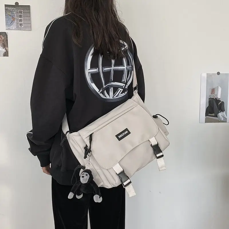 Teen Men's Simple Crossbody Bag for Women Shoulder Bag Solid Oxford Messenger Bag, Student School Bags for Daily Use Work Travel