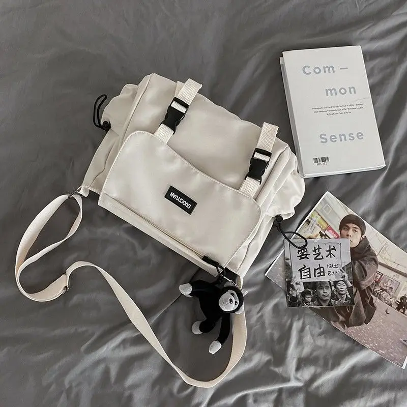Teen Men's Simple Crossbody Bag for Women Shoulder Bag Solid Oxford Messenger Bag, Student School Bags for Daily Use Work Travel