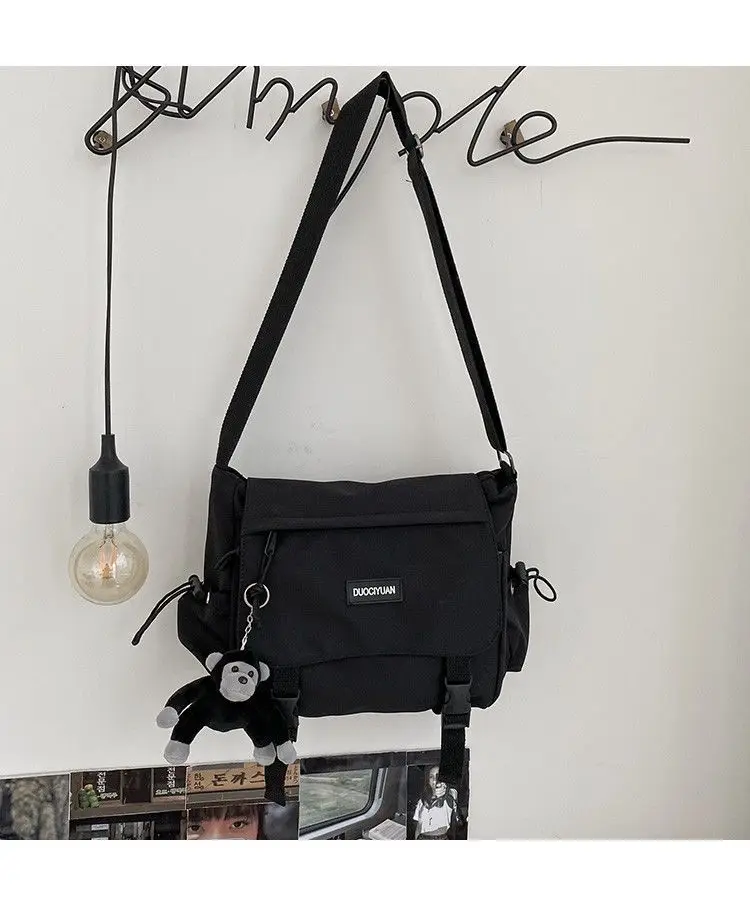 Teen Men's Simple Crossbody Bag for Women Shoulder Bag Solid Oxford Messenger Bag, Student School Bags for Daily Use Work Travel