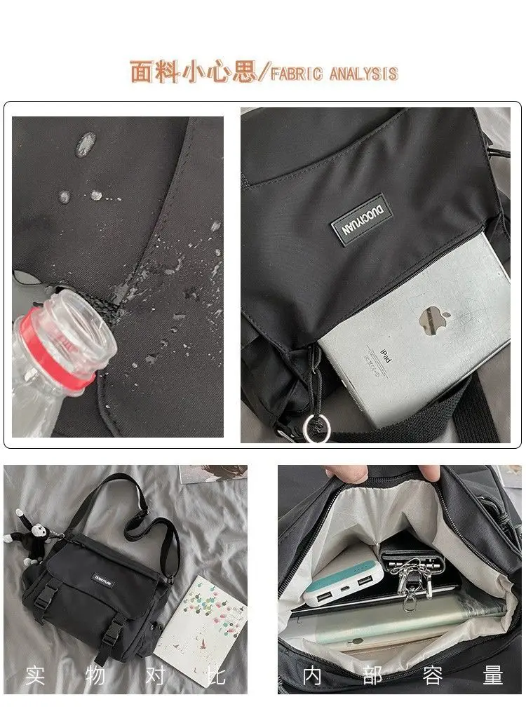Teen Men's Simple Crossbody Bag for Women Shoulder Bag Solid Oxford Messenger Bag, Student School Bags for Daily Use Work Travel