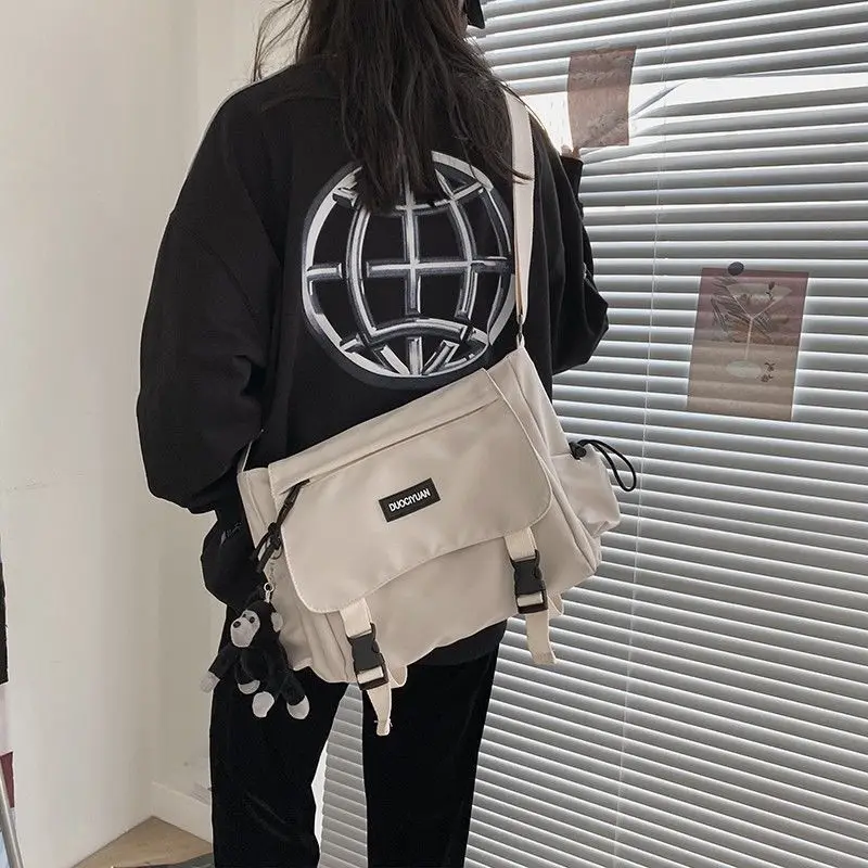 Teen Men's Simple Crossbody Bag for Women Shoulder Bag Solid Oxford Messenger Bag, Student School Bags for Daily Use Work Travel