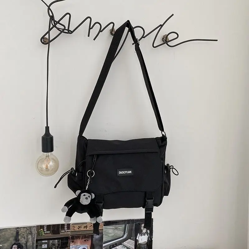 Teen Men's Simple Crossbody Bag for Women Shoulder Bag Solid Oxford Messenger Bag, Student School Bags for Daily Use Work Travel