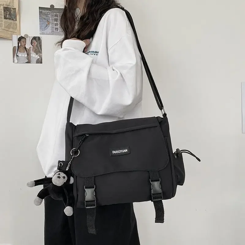 Teen Men's Simple Crossbody Bag for Women Shoulder Bag Solid Oxford Messenger Bag, Student School Bags for Daily Use Work Travel