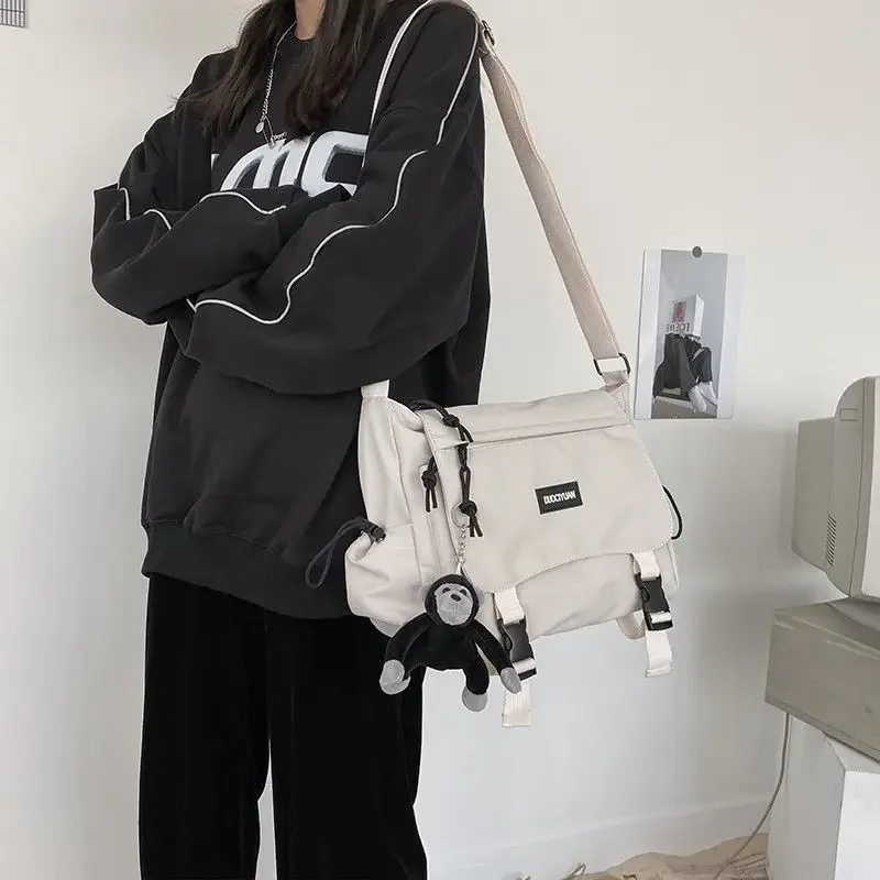 Teen Men's Simple Crossbody Bag for Women Shoulder Bag Solid Oxford Messenger Bag, Student School Bags for Daily Use Work Travel