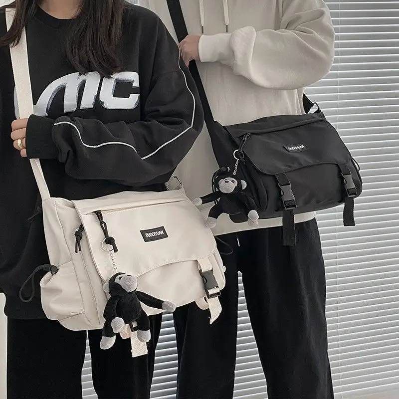 Teen Men's Simple Crossbody Bag for Women Shoulder Bag Solid Oxford Messenger Bag, Student School Bags for Daily Use Work Travel