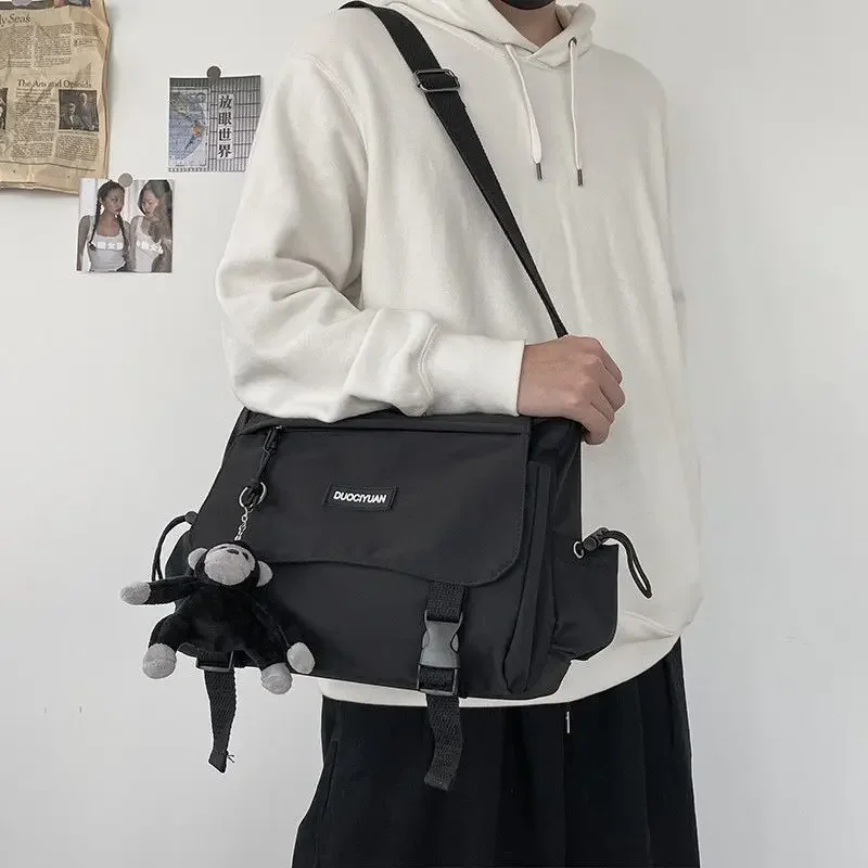 Teen Men's Simple Crossbody Bag for Women Shoulder Bag Solid Oxford Messenger Bag, Student School Bags for Daily Use Work Travel