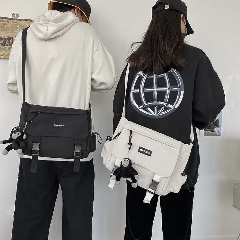 Teen Men's Simple Crossbody Bag for Women Shoulder Bag Solid Oxford Messenger Bag, Student School Bags for Daily Use Work Travel
