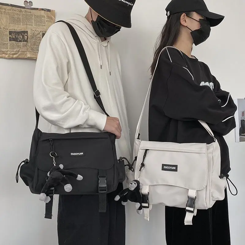 Teen Men's Simple Crossbody Bag for Women Shoulder Bag Solid Oxford Messenger Bag, Student School Bags for Daily Use Work Travel