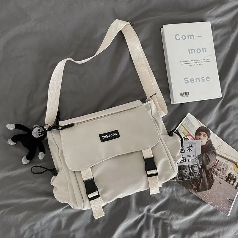 Teen Men's Simple Crossbody Bag for Women Shoulder Bag Solid Oxford Messenger Bag, Student School Bags for Daily Use Work Travel