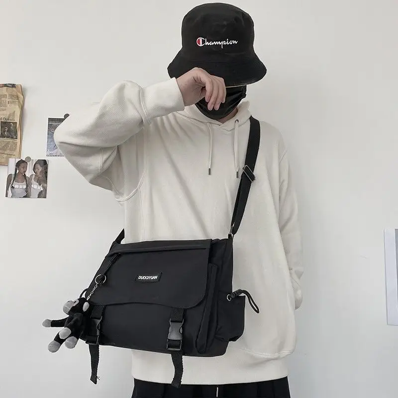 Teen Men's Simple Crossbody Bag for Women Shoulder Bag Solid Oxford Messenger Bag, Student School Bags for Daily Use Work Travel