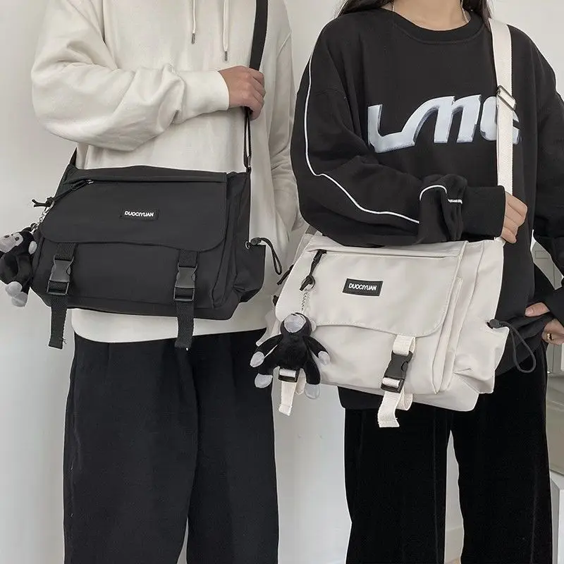 Teen Men's Simple Crossbody Bag for Women Shoulder Bag Solid Oxford Messenger Bag, Student School Bags for Daily Use Work Travel