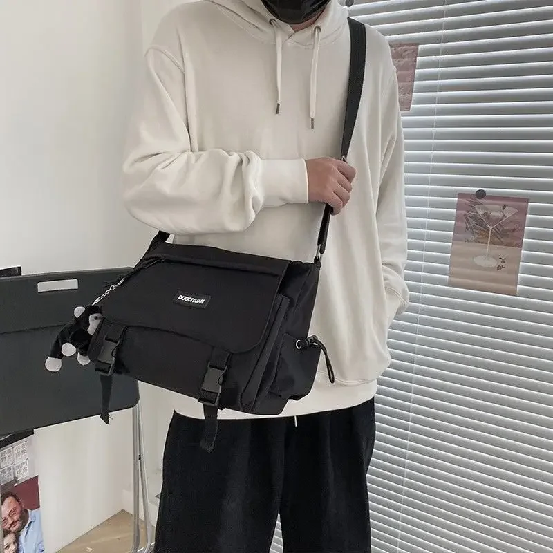 Teen Men's Simple Crossbody Bag for Women Shoulder Bag Solid Oxford Messenger Bag, Student School Bags for Daily Use Work Travel