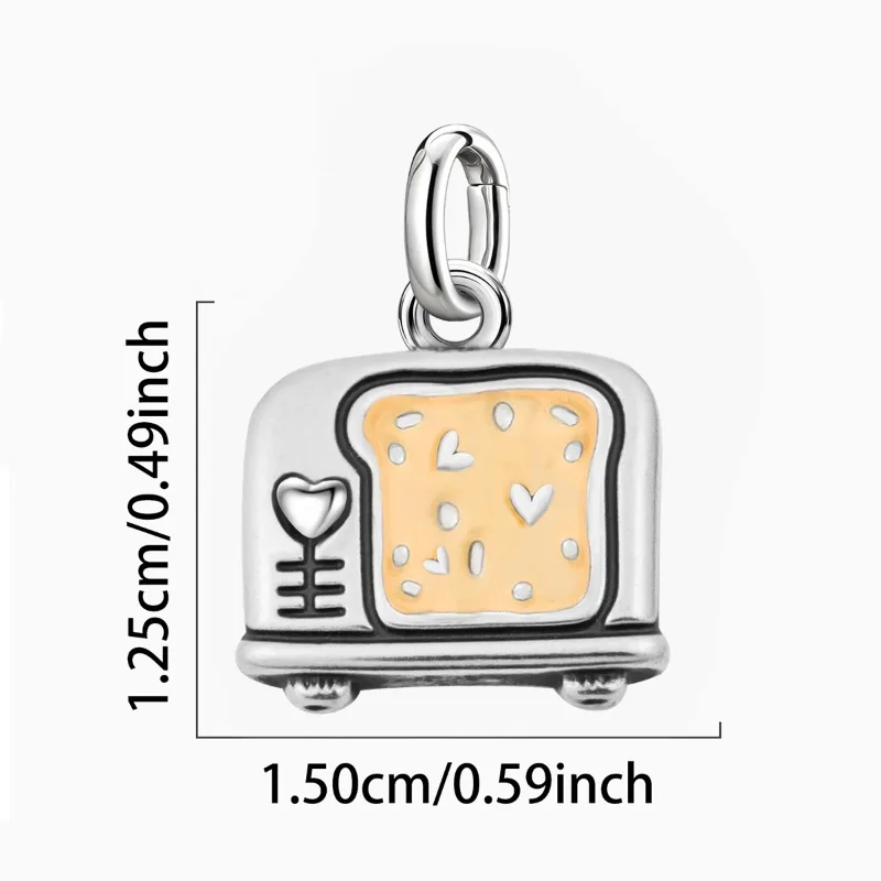 Adjustable 925 Sterling Silver Vintage Pendants Birthday Cake Love Heart Charms Beads Fit Original Bracelet Necklace DIY Jewelry