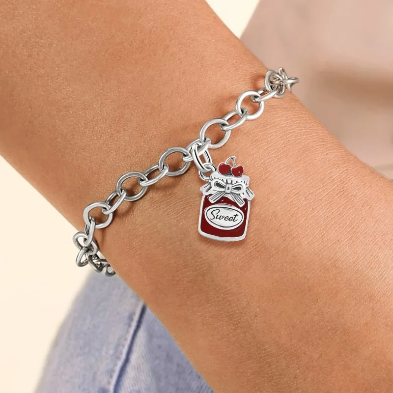 Adjustable 925 Sterling Silver Vintage Pendants Birthday Cake Love Heart Charms Beads Fit Original Bracelet Necklace DIY Jewelry