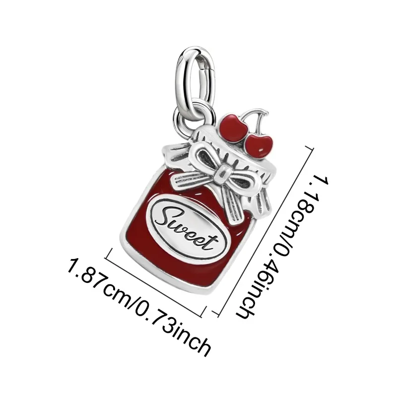 Adjustable 925 Sterling Silver Vintage Pendants Birthday Cake Love Heart Charms Beads Fit Original Bracelet Necklace DIY Jewelry