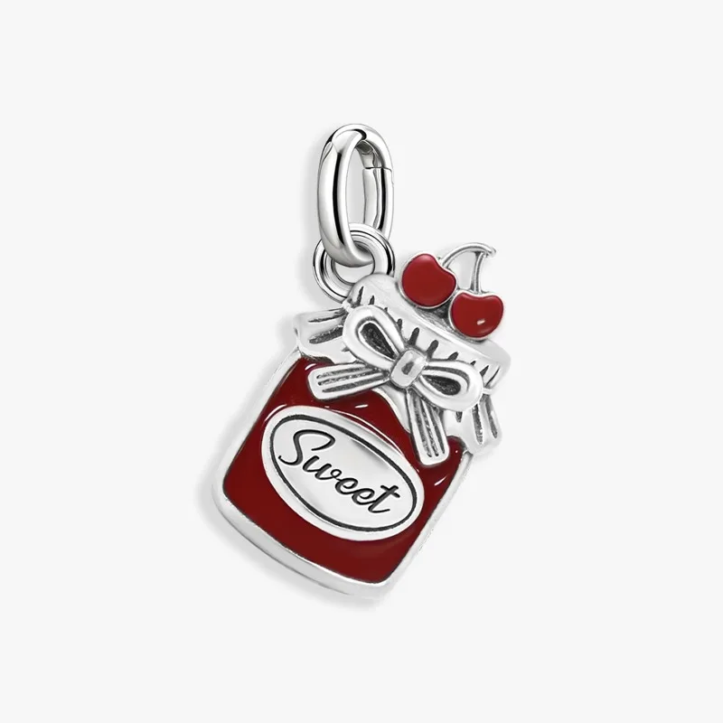 Adjustable 925 Sterling Silver Vintage Pendants Birthday Cake Love Heart Charms Beads Fit Original Bracelet Necklace DIY Jewelry
