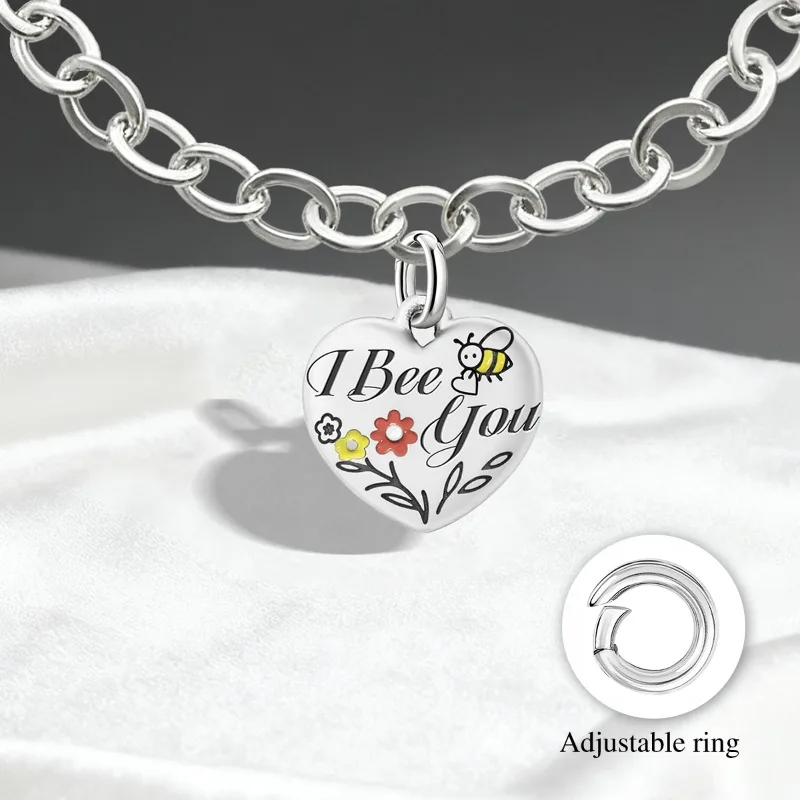 Adjustable 925 Sterling Silver Vintage Pendants Birthday Cake Love Heart Charms Beads Fit Original Bracelet Necklace DIY Jewelry