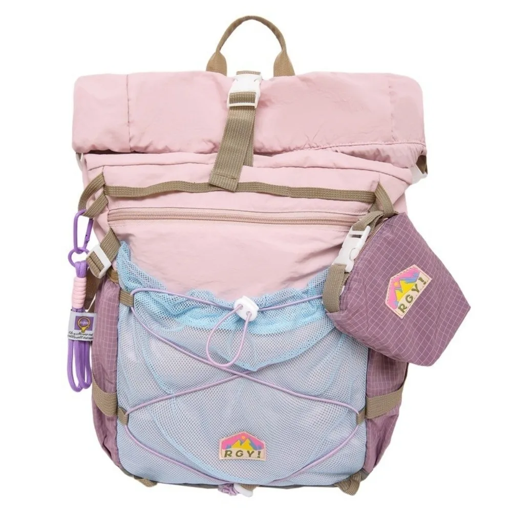 Color-Blocked Design Outdoor Hiking Bag Multi-pocket Large-Capacity Travel Backpack Lightweight Waterproof Oxford