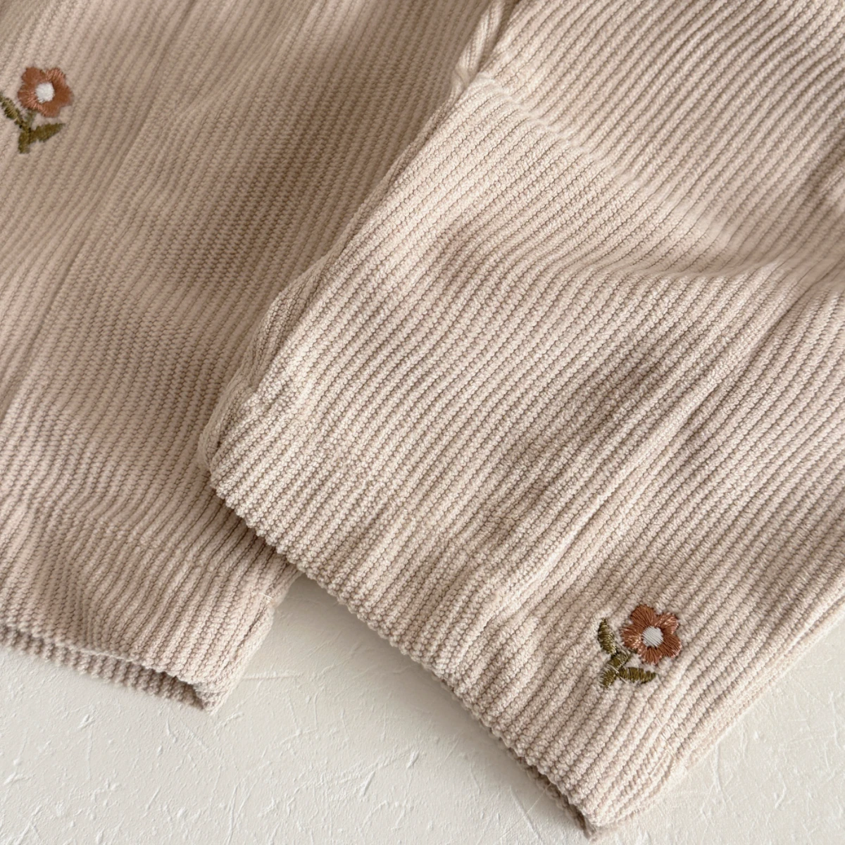 Autumn Newborn Baby Girl Loose Floral Embroidered Casual Pants Baby Fashion Pants Kid Outdoor Corduroy Trousers