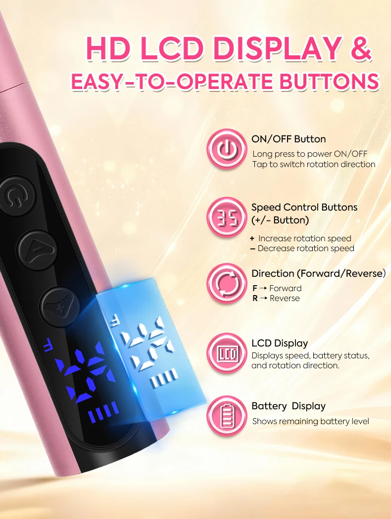 35000RPM Wireless Nail Drill Pen USB Nail File Polishing Pen Rechargeable Nail Drill Machine Portable Manicure Drill For Home